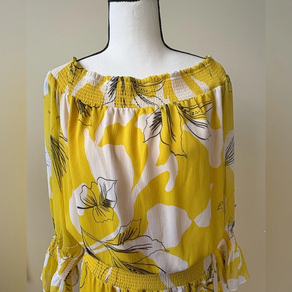 NWOT - Chico's - Yellow and White Floral Maxi Dress - SIZE 14 - Picture 11 of 16